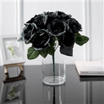 14 PCS Black Velvet Roses Artificial Flower Bouquet