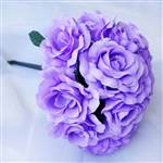 14 PCS Lavender Velvet Roses Artificial Flower Bouquet