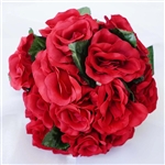 14 PCS Red Velvet Roses Artificial Flower Bouquet