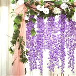 42" Artificial Wisteria Vine Silk Hanging Flower Garland - Lavender