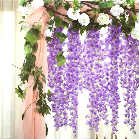 42" Artificial Wisteria Vine Silk Hanging Flower Garland - Lavender
