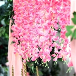 42" Artificial Wisteria Vine Silk Hanging Flower Garland - Pink