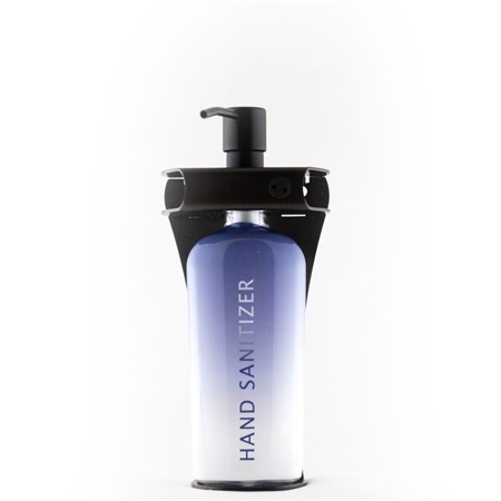 Aquamenities Black Powder-Coated Fixture with 9oz Hand Sanitizer Bottle