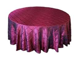 108" Round Tablecloth Pintuck - Burgundy