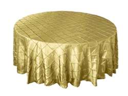 108" Round Tablecloth Pintuck - Champagne