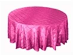 90" Round Tablecloth Pintuck - Fushia