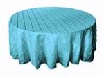 108" Round Tablecloth Pintuck - Turquoise