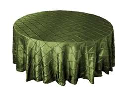 90" Round Tablecloth Pintuck - Willow Green