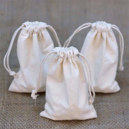 4"x6" Cotton Drawstring Gift Pouches - 10 Pack