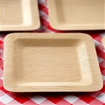 9" Sleek Bamboo Square Plates - Bulk Square Bamboo Tableware | RazaTrade