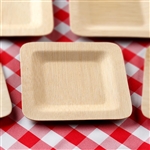 7" Sleek Bamboo Square Plates - Bulk Square Bamboo Tableware | RazaTrade
