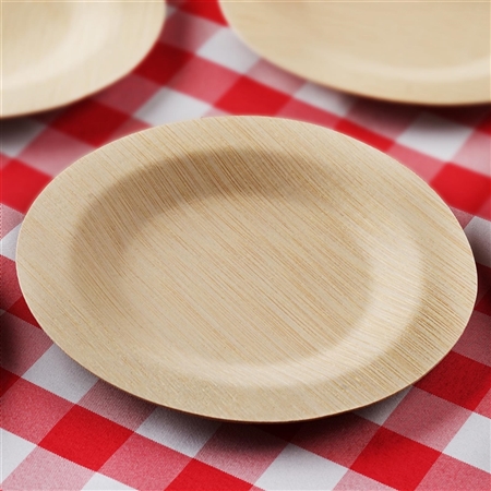 10 Pack - Sleek Bamboo 9" Round Plates