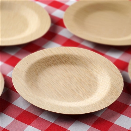 10 Pack - Sleek Bamboo 7" Round Plates