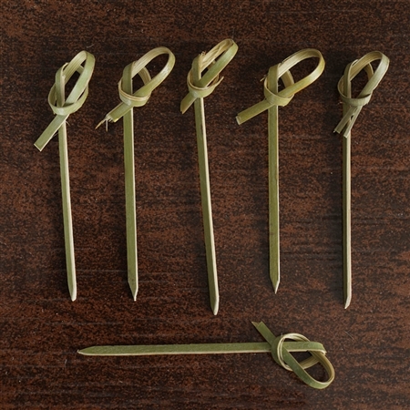 100 Pack - 2.75" Appealing Knotted Bamboo Picks