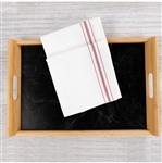 17" x 25.5" Riegel Cotton Bistro Red Stripe Napkin - 12-Pack