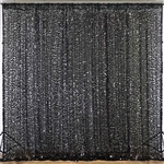 20ft Big Payette Sequin Curtain Panel Backdrop - Black