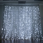 18FT x 9FT 600 Sequential White LED Lights Party Photography Organza Curtain Backdrop