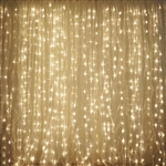 18FT x 9FT 600 Sequential Warm White LED Lights Party Photography Organza Curtain Backdrop