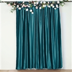 8Ft H x 8Ft W Econoline Velvet Backdrop Curtain Panel Drape - Peacock Teal