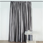 8Ft H x 8Ft W Econoline Velvet Backdrop Curtain Panel Drape - Charcoal Gray