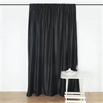 8Ft H x 8Ft W Econoline Velvet Backdrop Curtain Panel Drape - Black