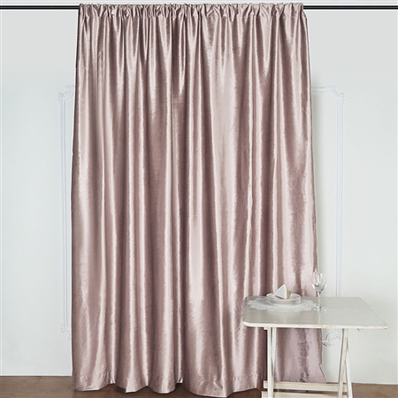 8Ft H x 8Ft W Econoline Velvet Backdrop Curtain Panel Drape - Mauve