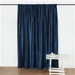 8Ft H x 8Ft W Econoline Velvet Backdrop Curtain Panel Drape - Navy Blue
