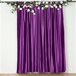 8Ft H x 8Ft W Econoline Velvet Backdrop Curtain Panel Drape - Purple