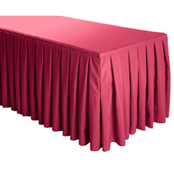 Box Pleat Polyester Table Skirts - 6 Foot Table (3 sides covered) - 11.5 foot section