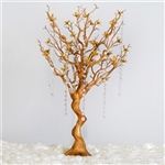 VOGUE 30" Tall Manzanita Tree with Flower Tipped Branches - Metallic Gold