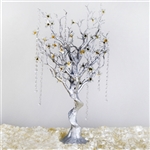 VOGUE 30" Tall Manzanita Tree with Flower Tipped Branches - Metallic Silver