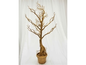 Shop 36" Vogue Potted Manzanita Centerpiece Tree – Gold for Events | RTLINENS