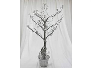 Shop 36" Vogue Potted Manzanita Centerpiece Tree – Silver for Events | RTLINENS