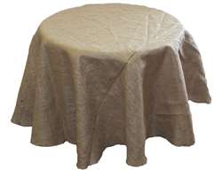 Burlap 96” Round Tablecloth – Natural