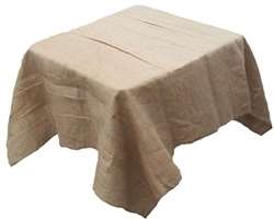 Burlap 120”x120” Square Tablecloth – Natural (rounded corners)