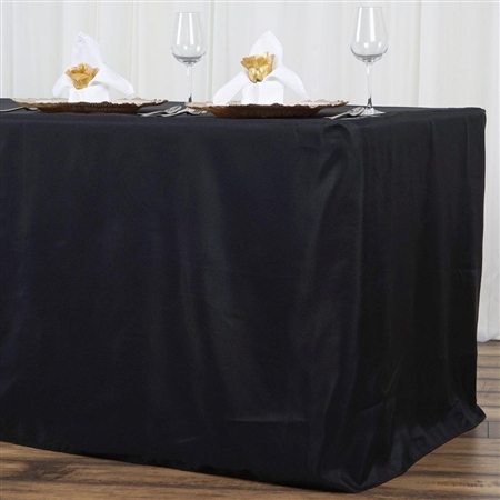 Econoline 8 foot Fitted Tablecloths - Black