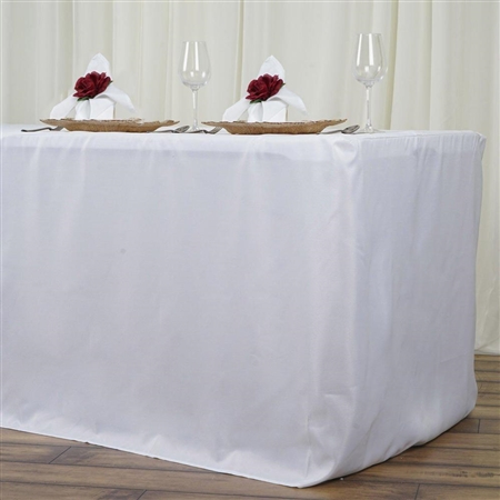 Econoline 8 foot Fitted Tablecloths - White