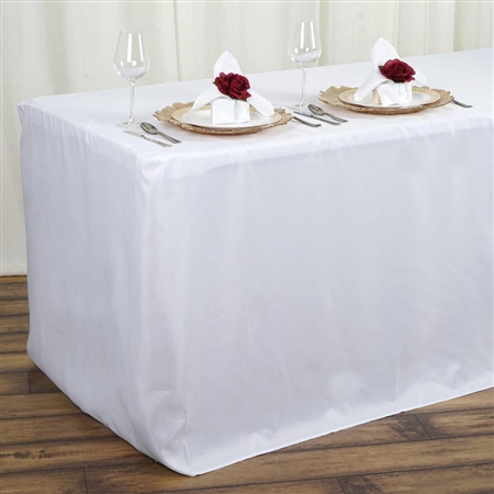 Econoline 4 foot Fitted Tablecloths - White