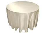 Ivory 108" Satin Round Tablecloth