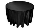 Wholesale Elegant Black 90" Satin Round Tablecloth at Discount Prices | RTLINENS