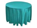Turquoise 108" Satin Round Tablecloth