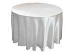 White 90" Satin Round Tablecloth