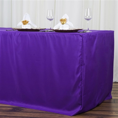 Econoline 8 foot Fitted Tablecloths - Purple