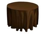 Chocolate 120" Satin Round Tablecloth