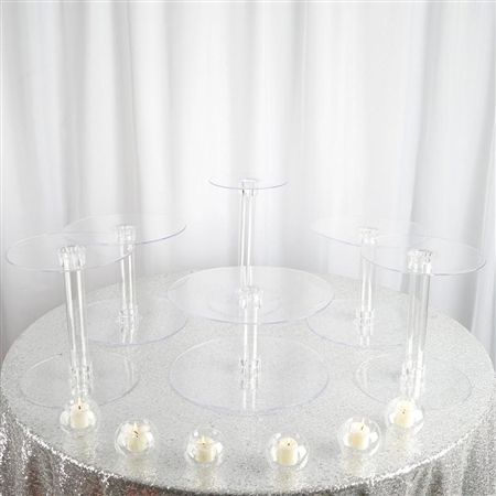 6 Tier Clear Acrylic Cupcake Cake Stand