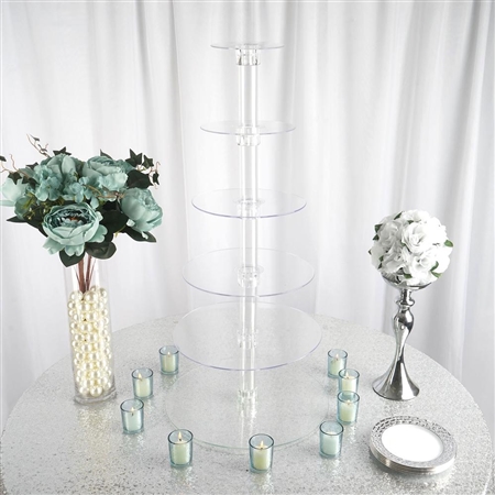 6 Tier Clear Round Acrylic Cupcake Stand