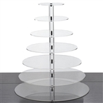 7 Tier Heavy Duty Acrylic Crystal Glass Cupcake Dessert Decorating Stand - Round
