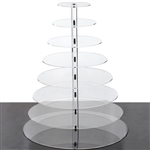 8 Tier Heavy Duty Acrylic Crystal Glass Cupcake Dessert Decorating Stand - Round