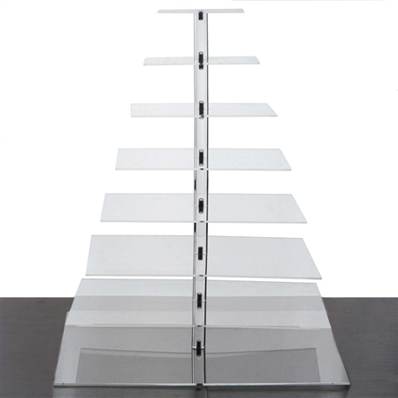 8 Tier Heavy Duty Acrylic Crystal Glass Cupcake Dessert Decorating Stand - Square