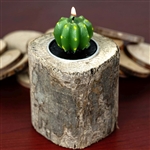 Wooden Natural Stump Tea Light Holder Table Top Décor